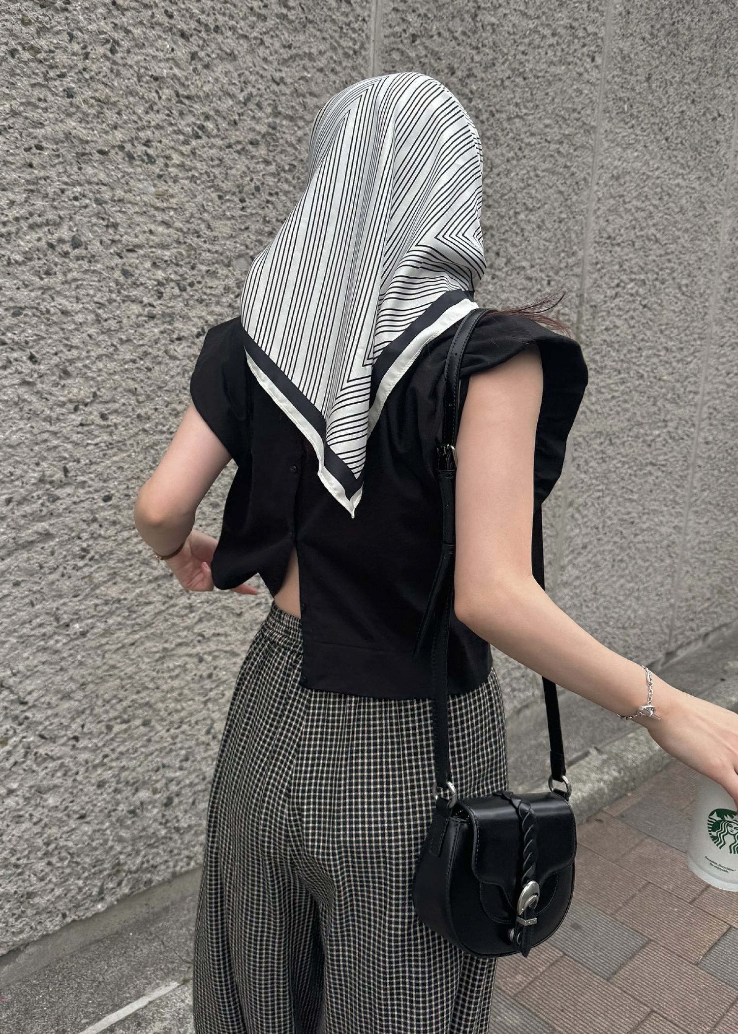 chevron print geometric scarf