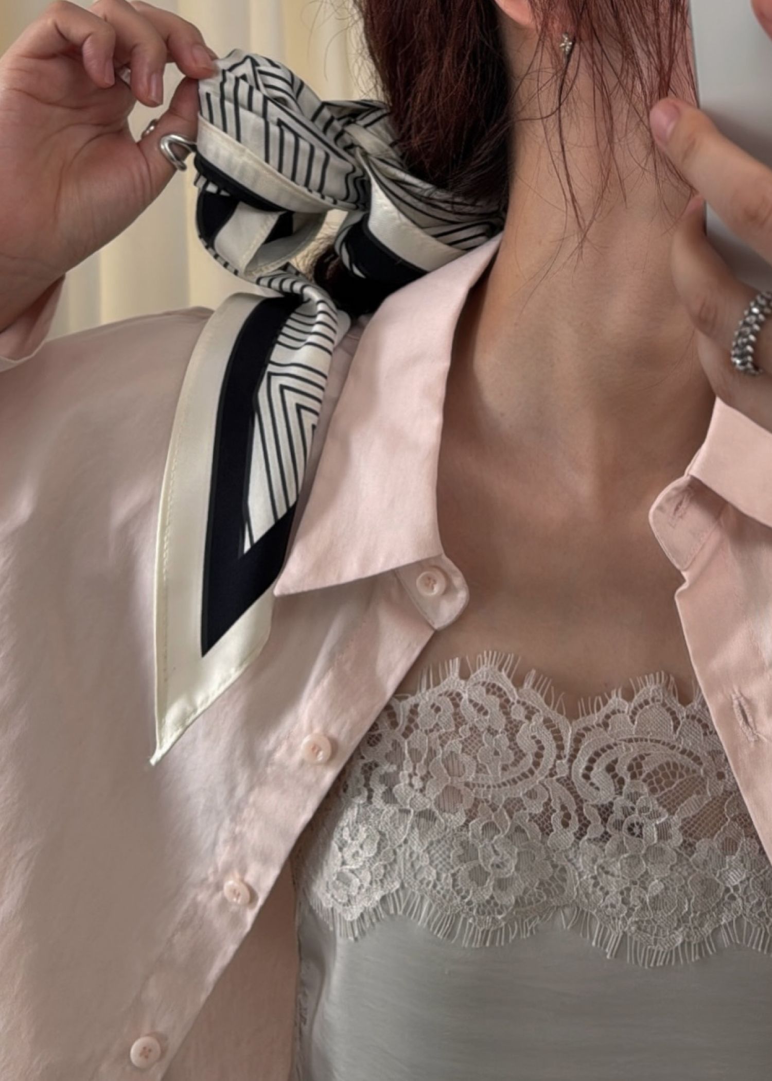 chevron print geometric scarf