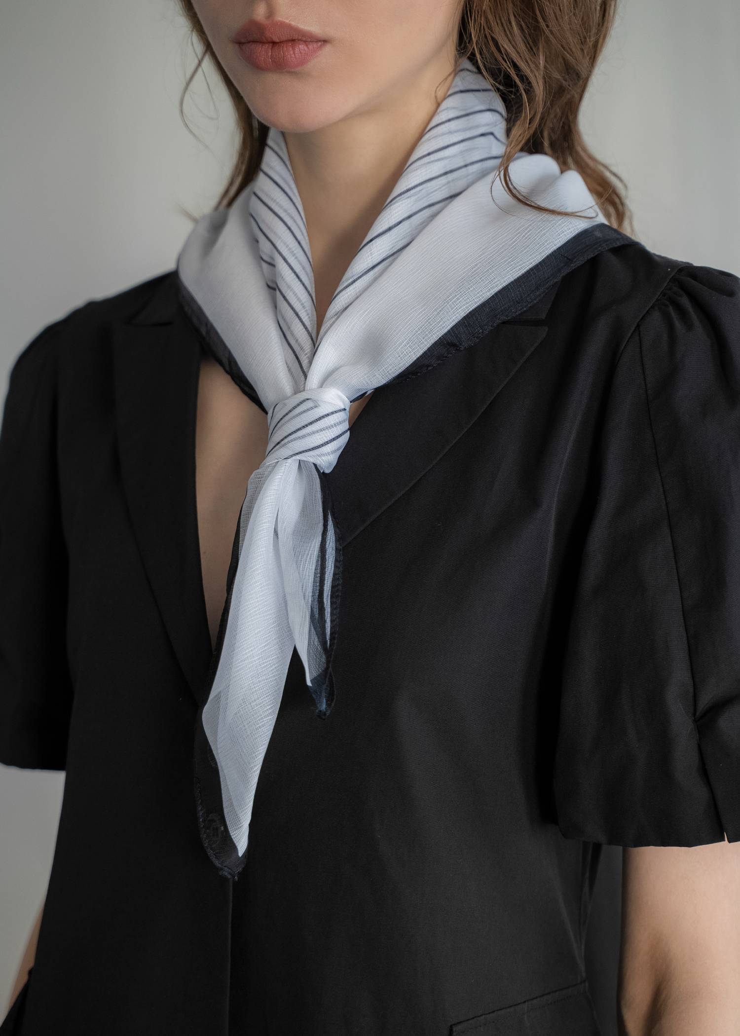 square pattern print scarf