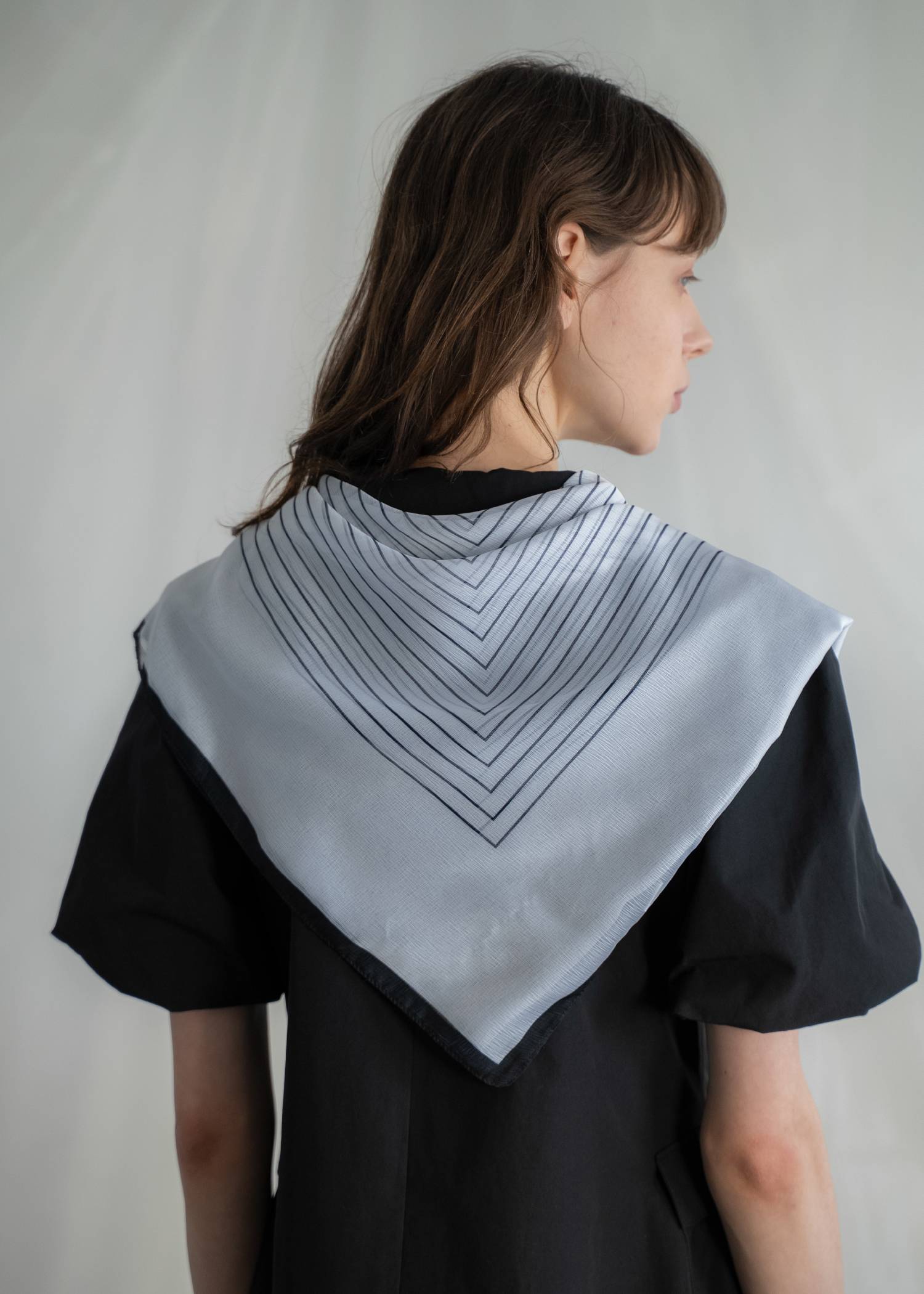 square pattern print scarf