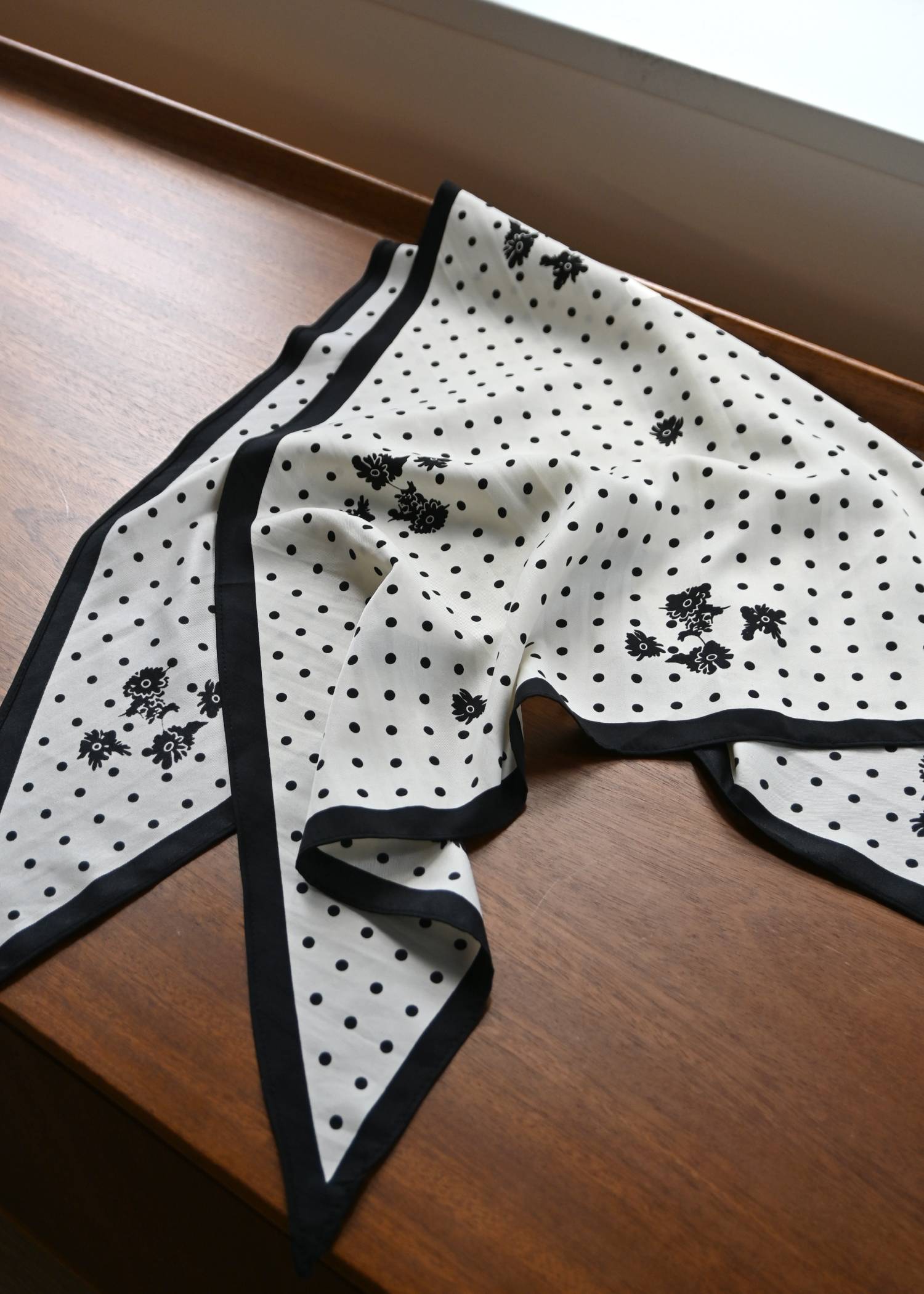 polka dot floral print scarf