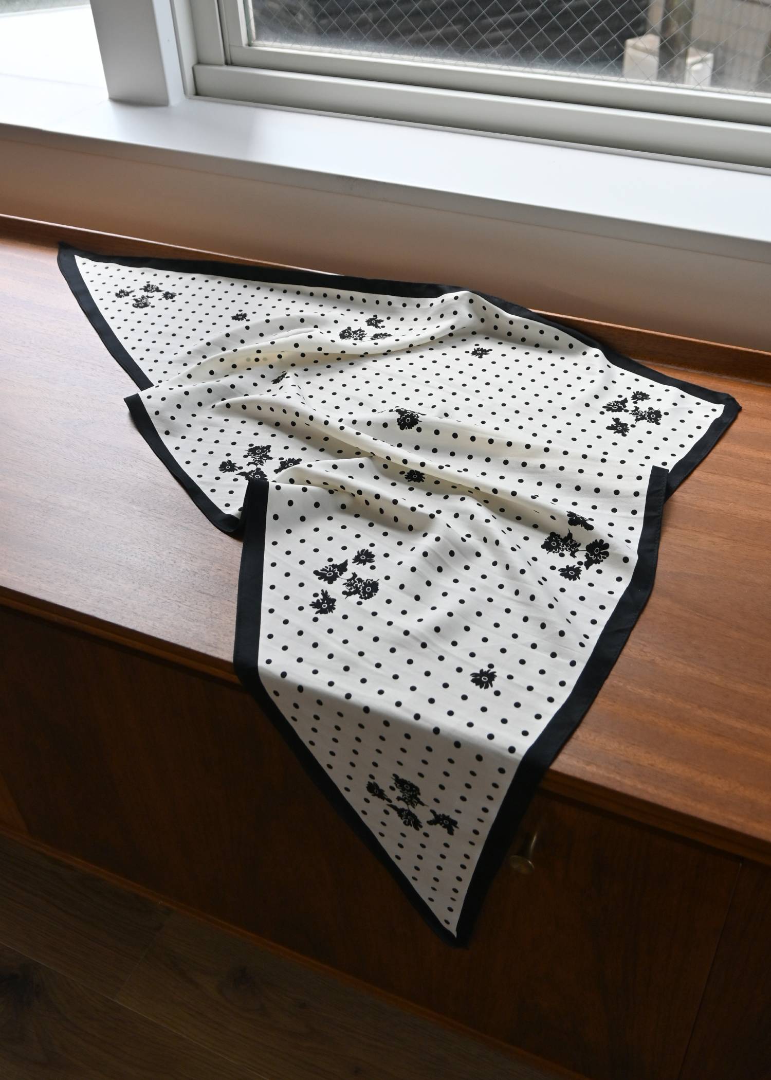 polka dot floral print scarf