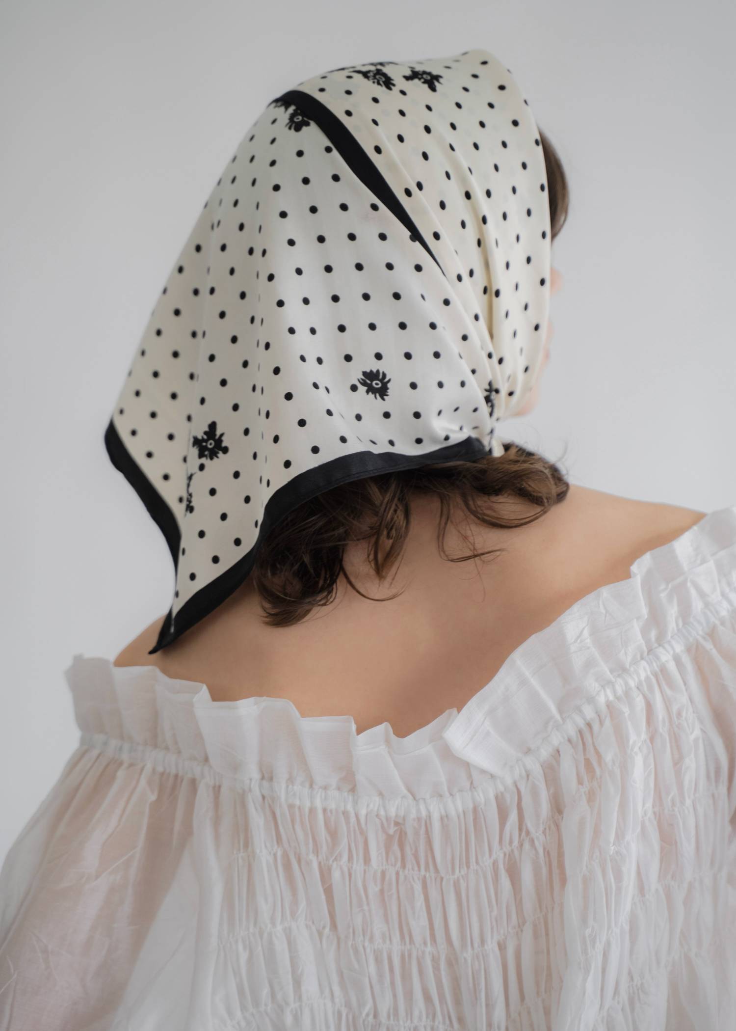 polka dot floral print scarf