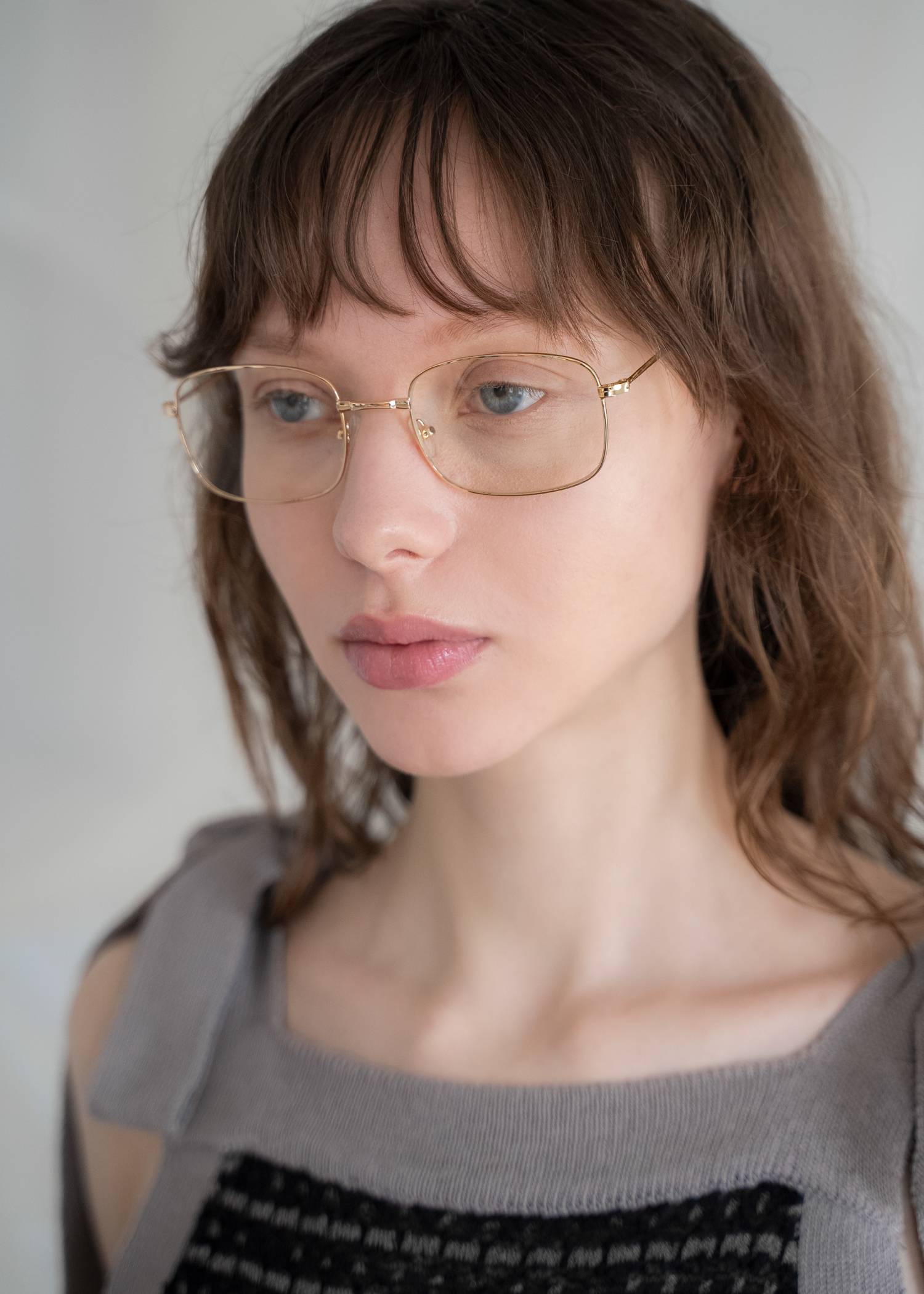 metal frame square glasses