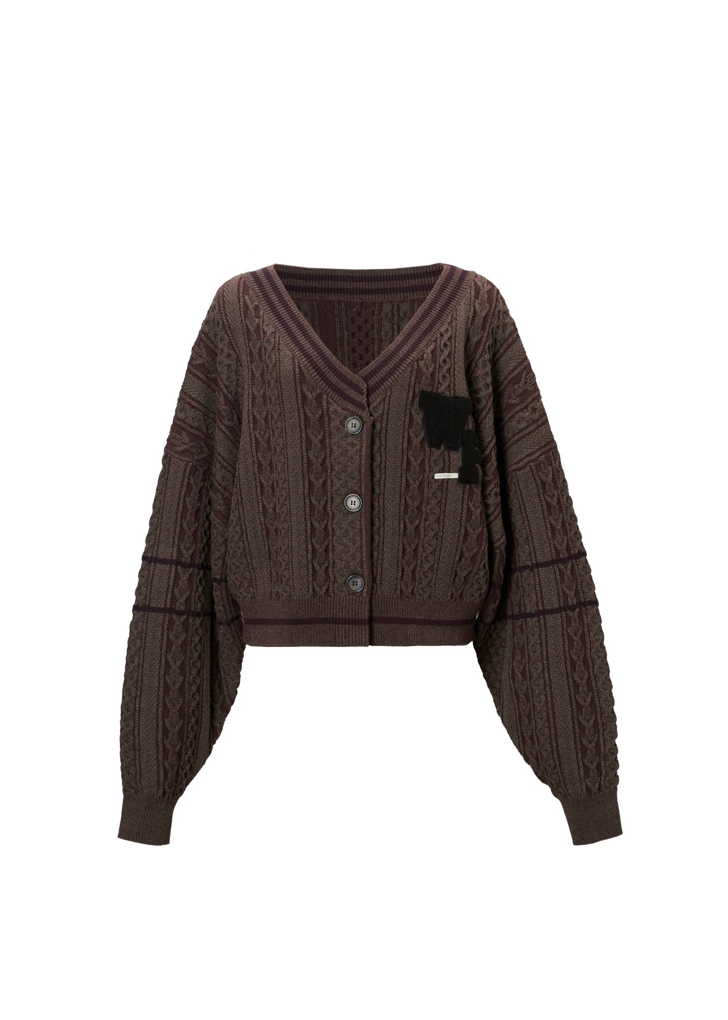 mixing yarns cable patch knit