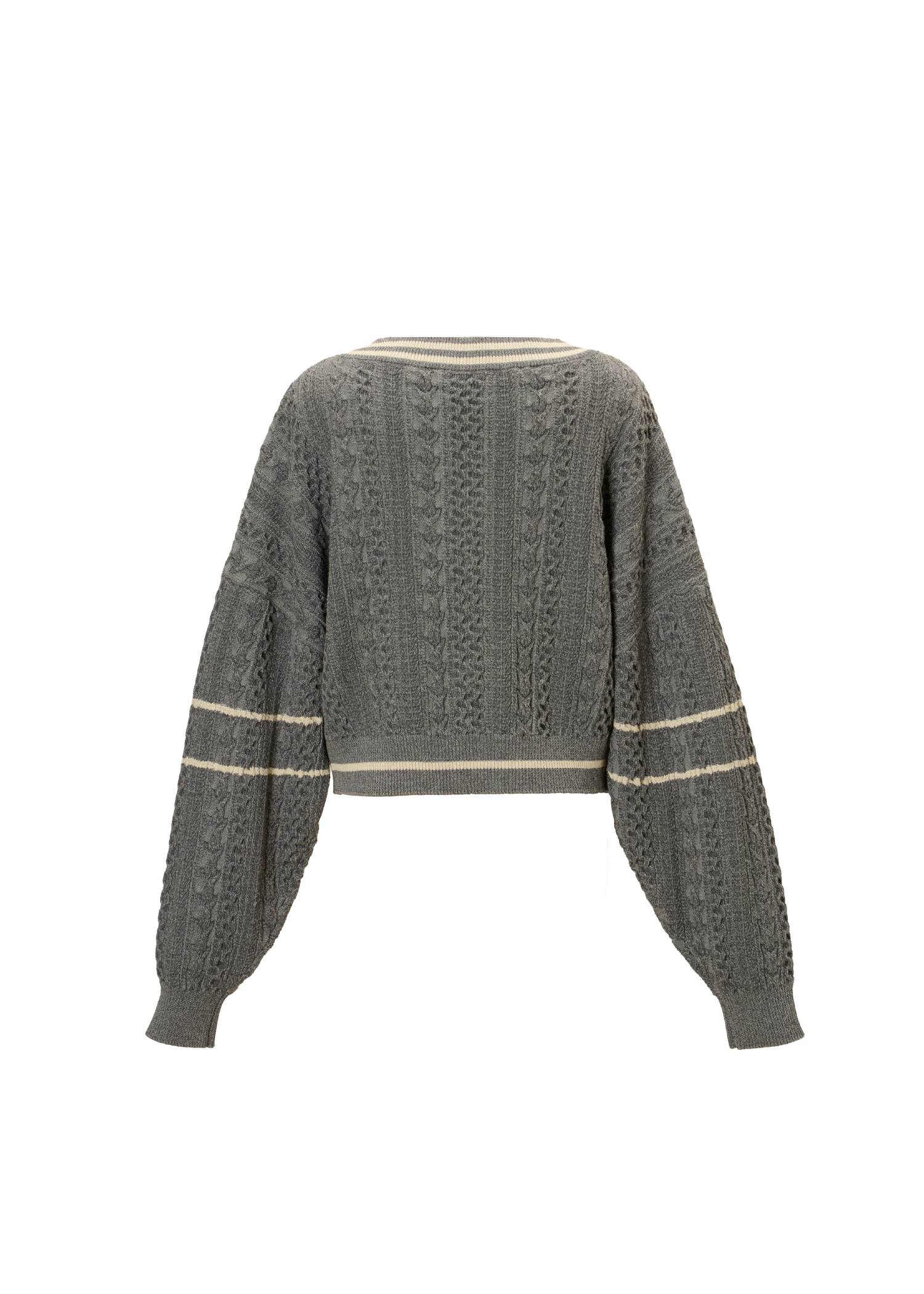 mixing yarns cable patch knit
