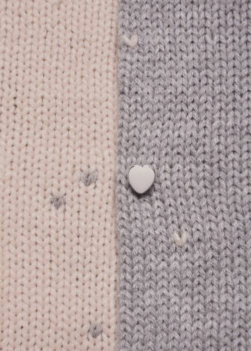 short heart dot jacquard reversible knit cardigan