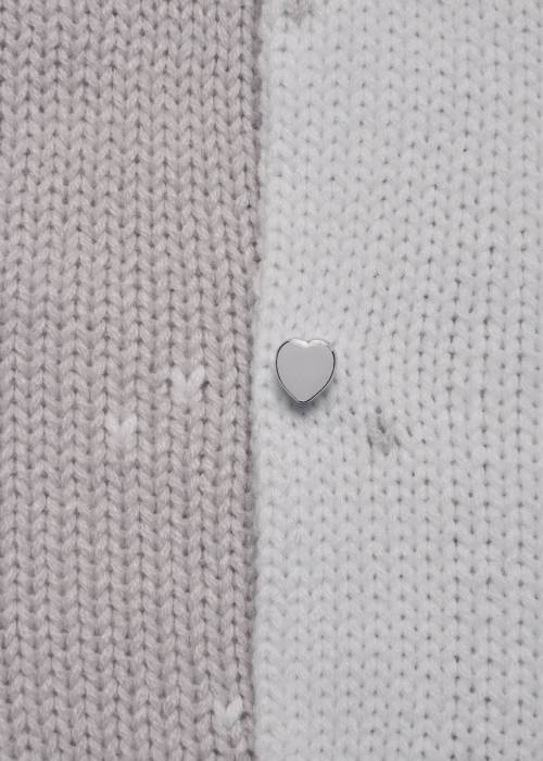short heart dot jacquard reversible knit cardigan