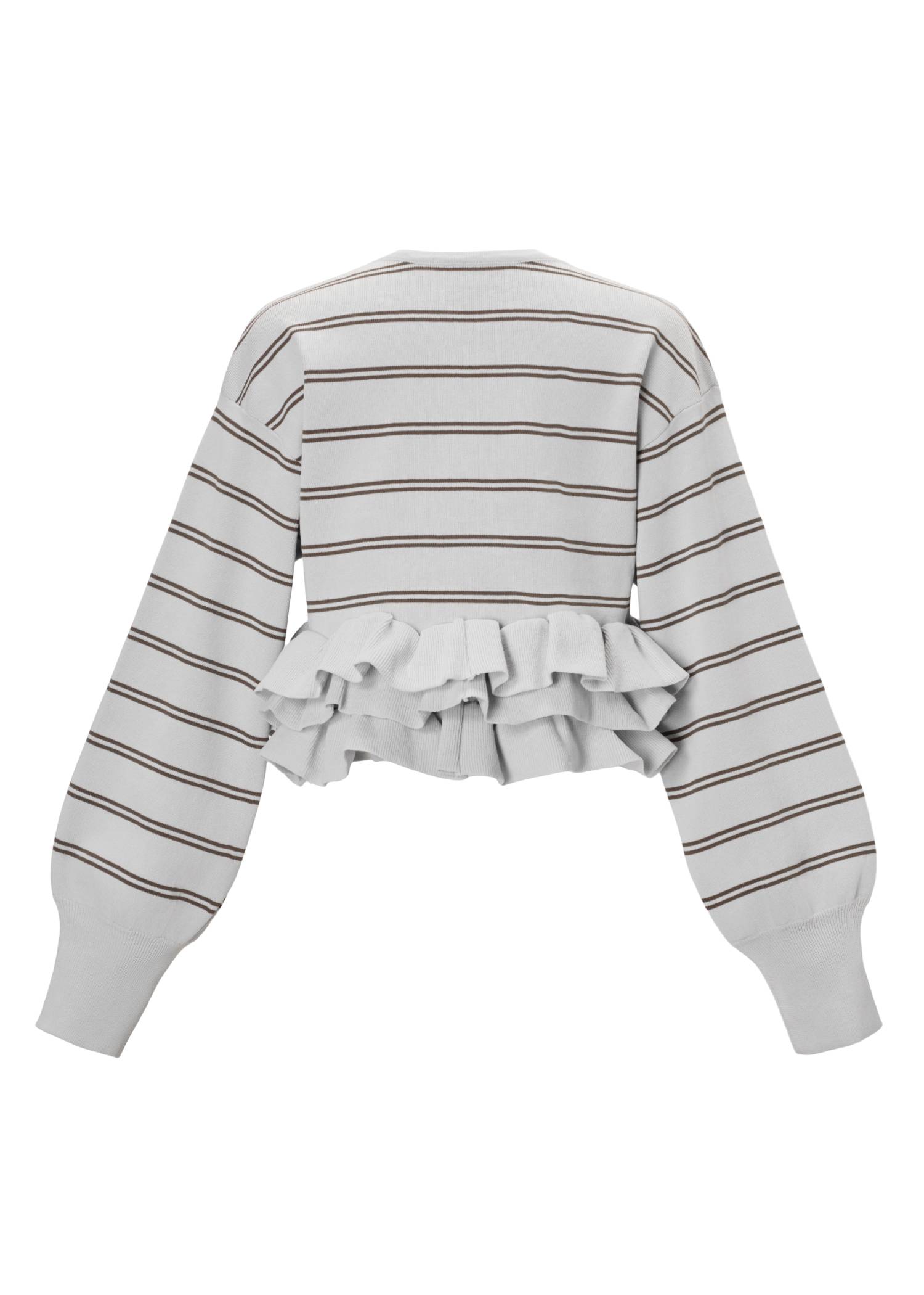 hem ruffle frill knit cardigan