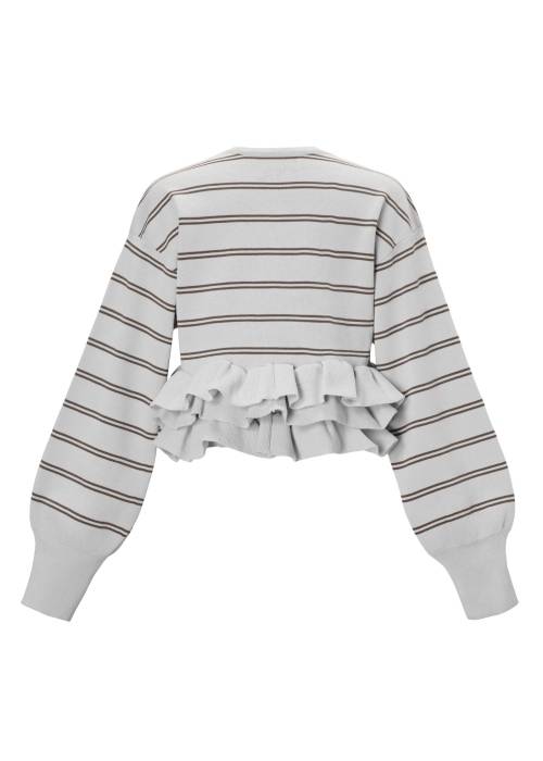 hem ruffle frill knit cardigan