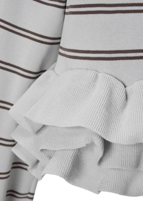 hem ruffle frill knit cardigan