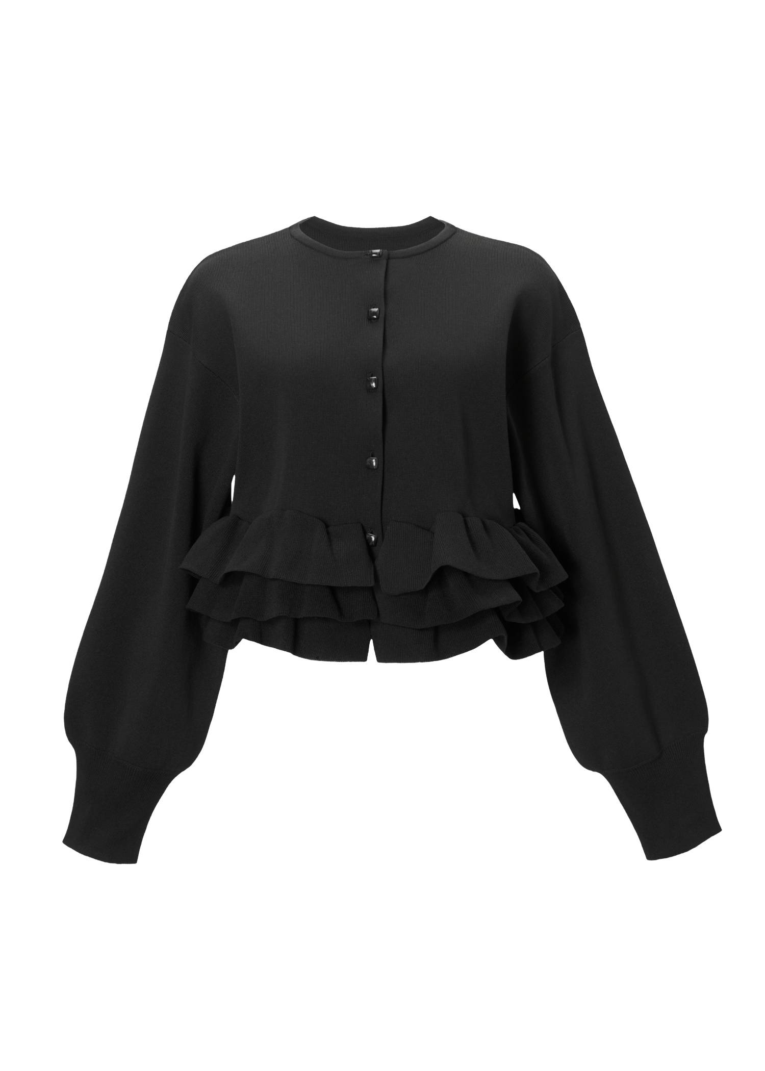 hem ruffle frill knit cardigan