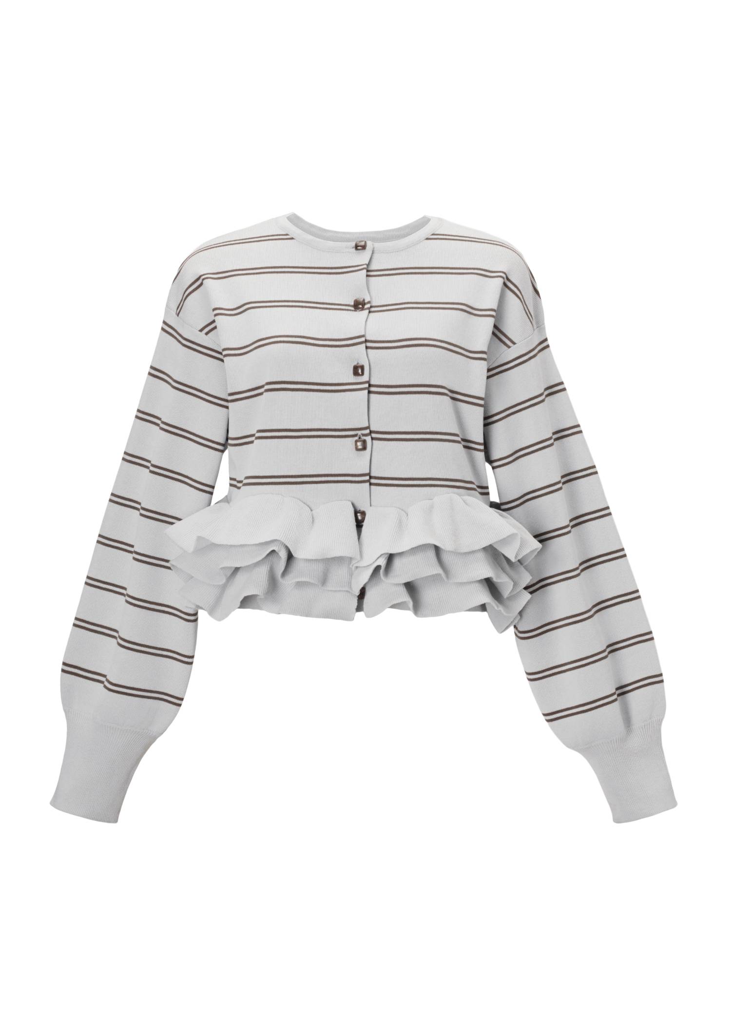 hem ruffle frill knit cardigan