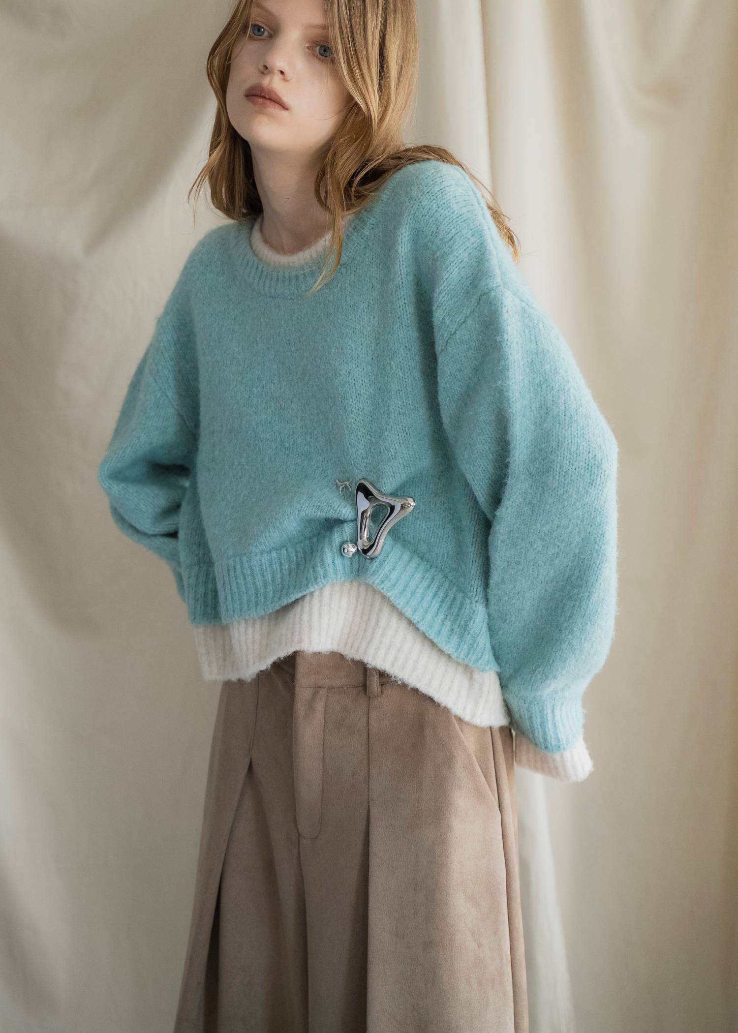 double rib layered like broach knit