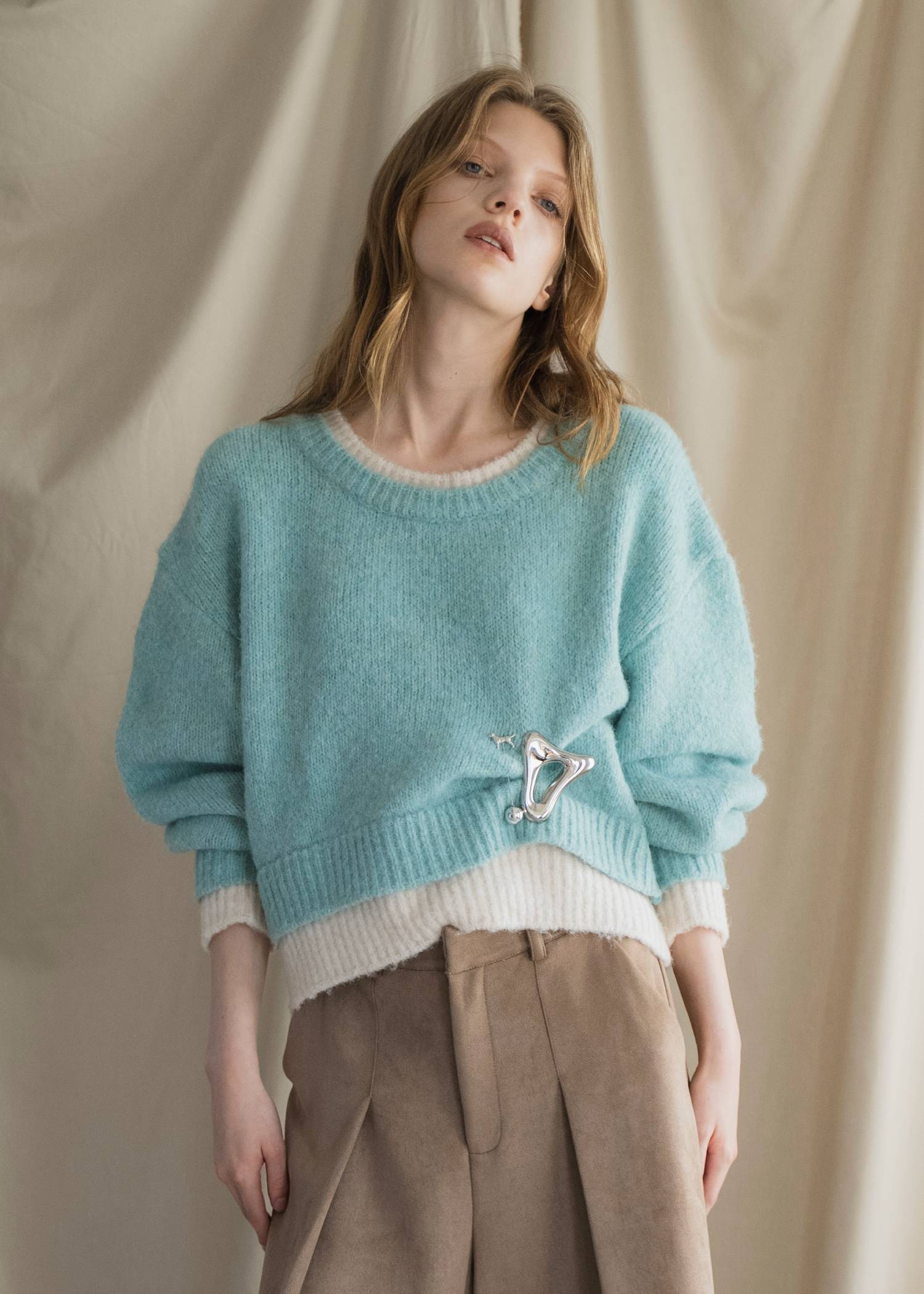 double rib layered like broach knit