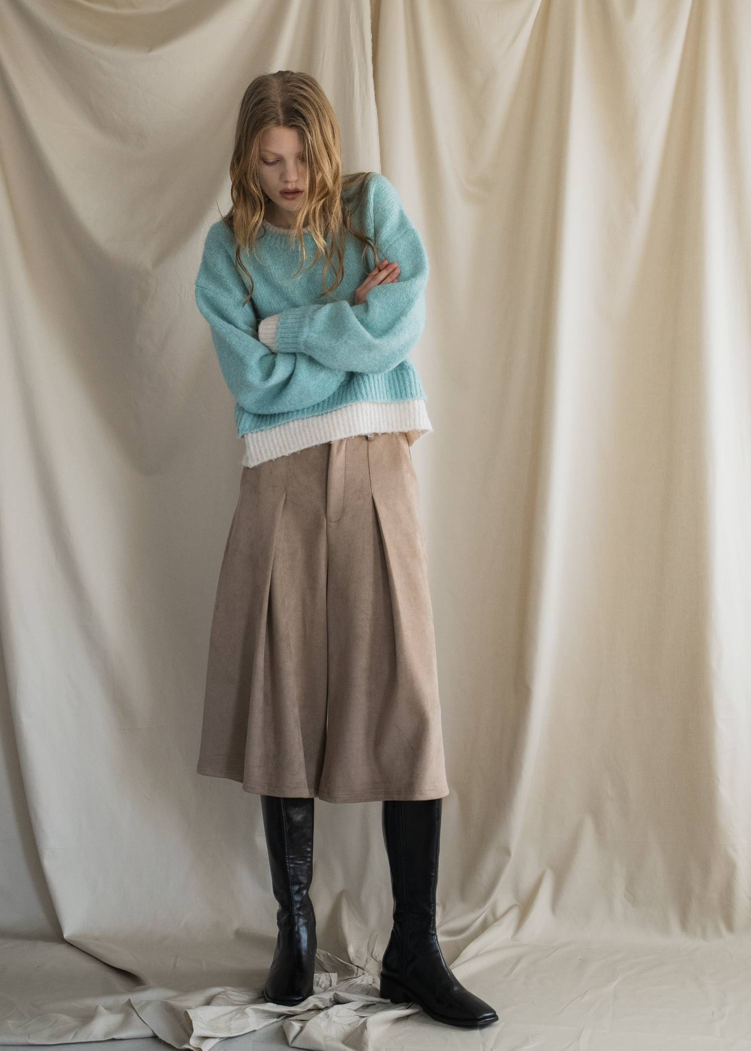double rib layered like broach knit