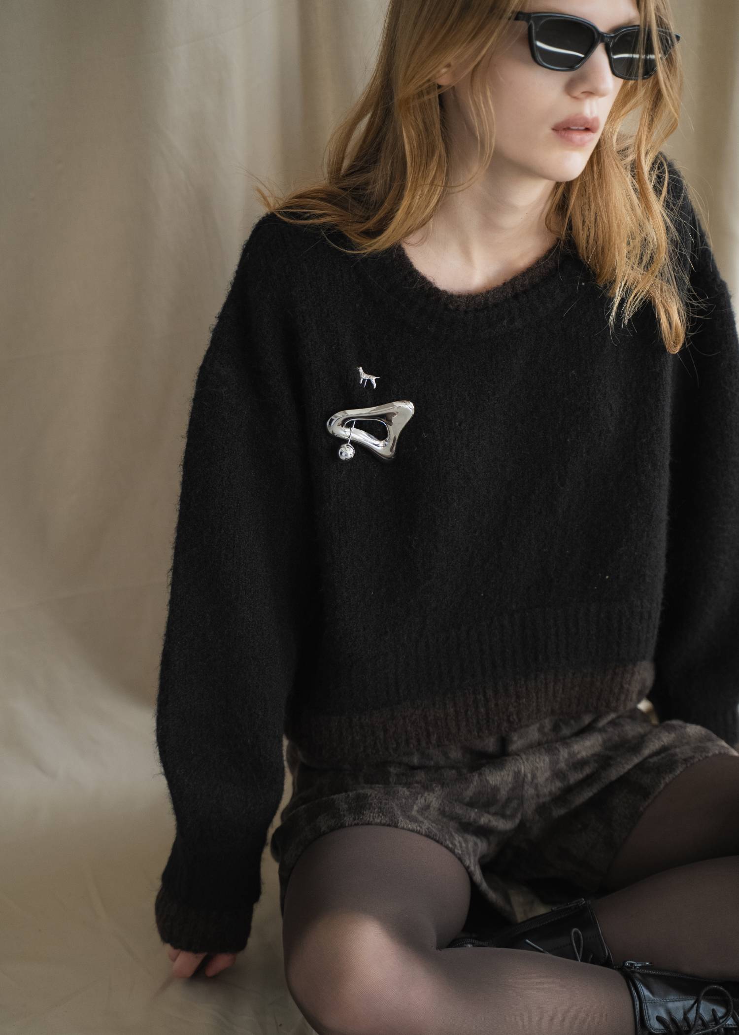 double rib layered like broach knit