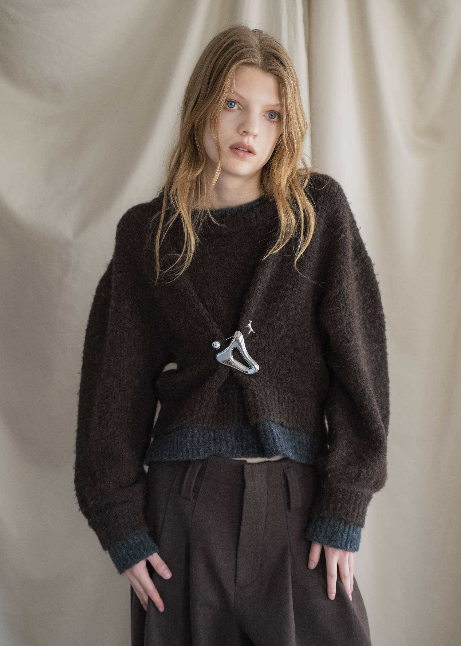 double rib layered like broach knit