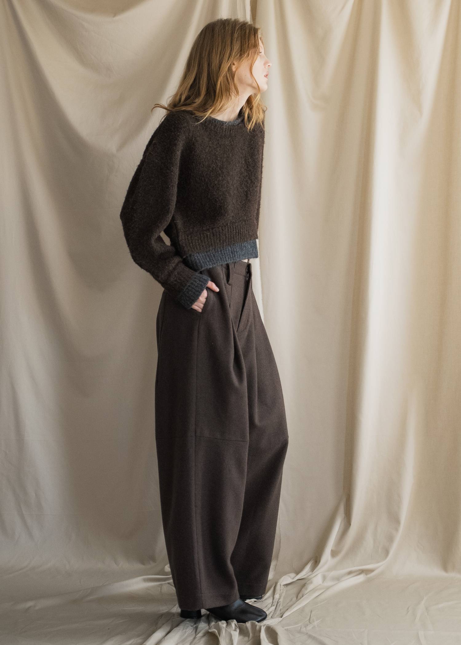 double rib layered like broach knit