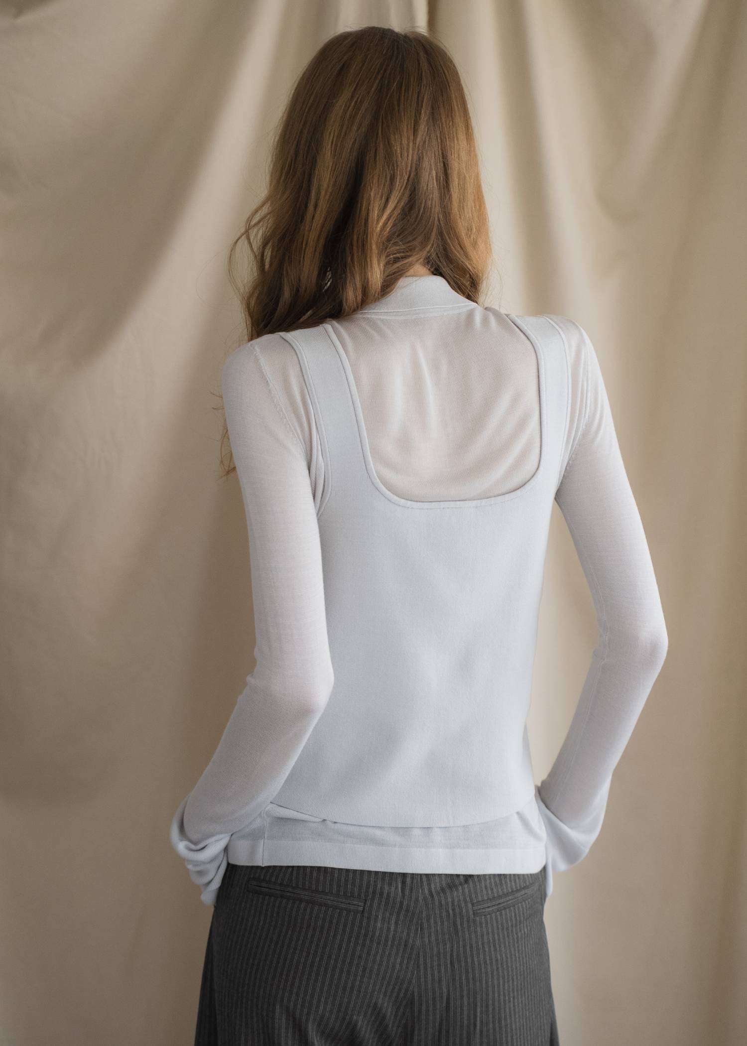 shirt collar & tank knit ensemble