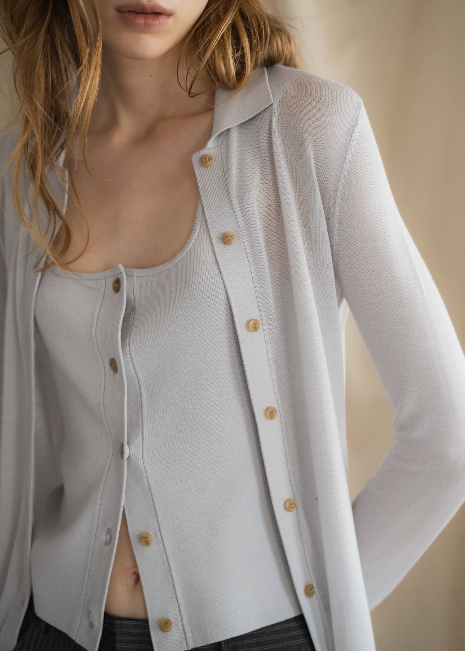 shirt collar & tank knit ensemble