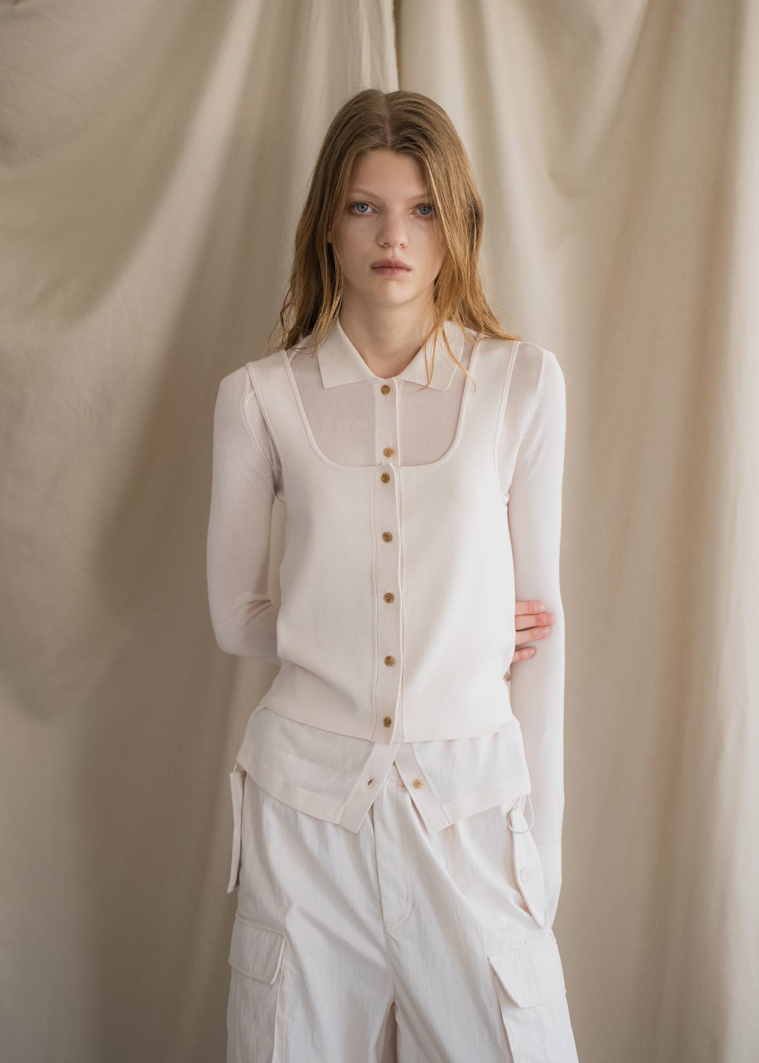 shirt collar & tank knit ensemble