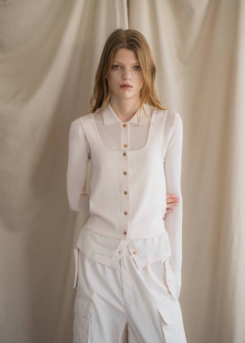 shirt collar & tank knit ensemble