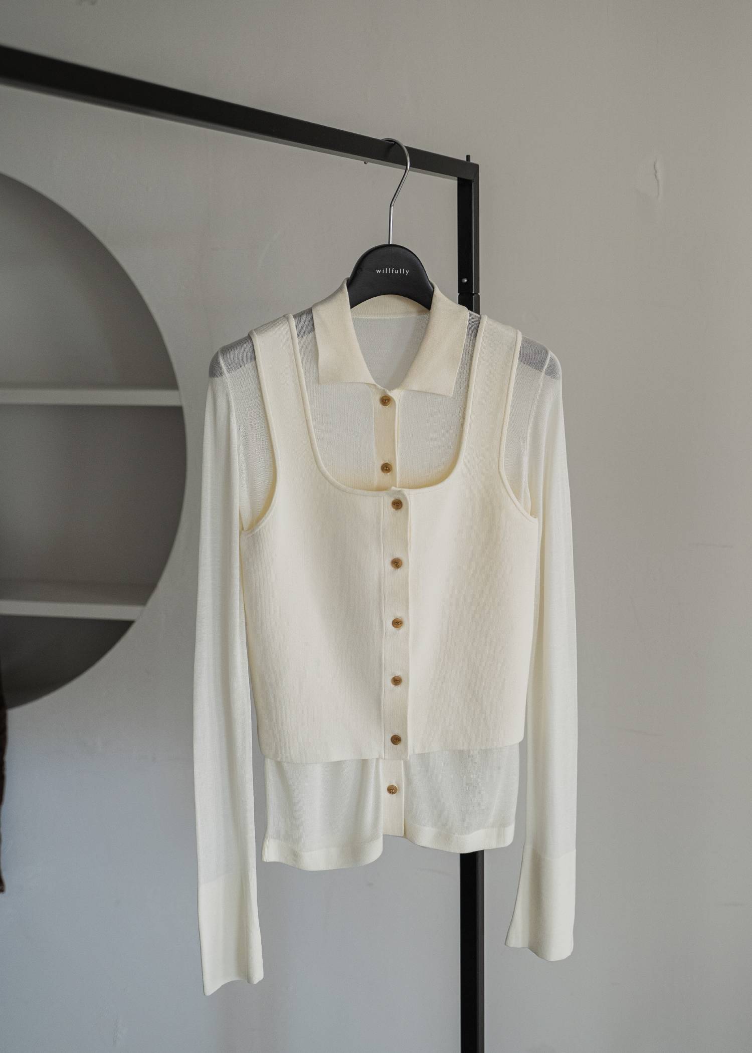 shirt collar & tank knit ensemble