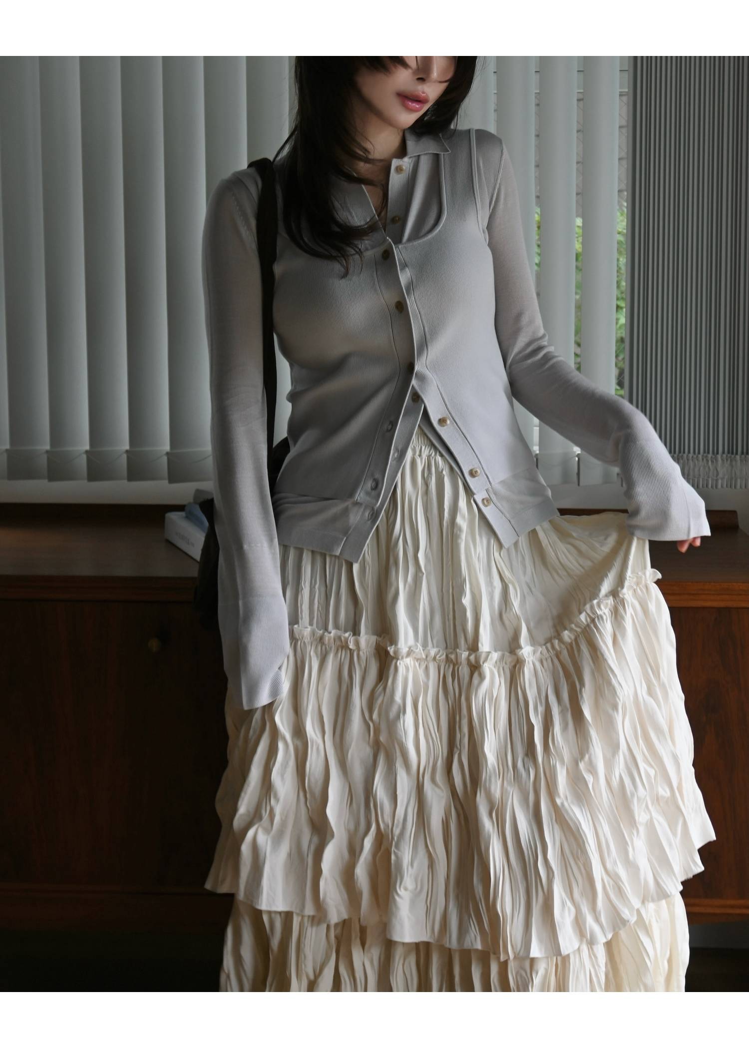 shirt collar & tank knit ensemble