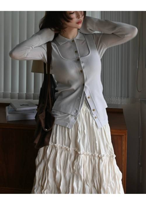 shirt collar & tank knit ensemble