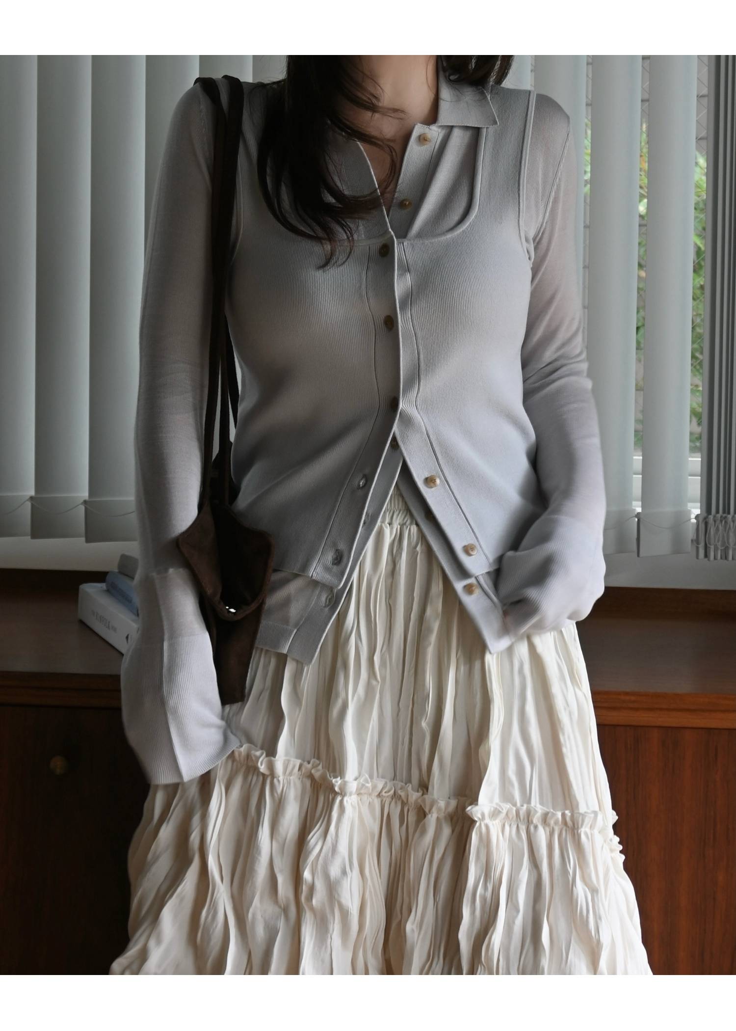 shirt collar & tank knit ensemble