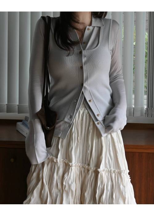 shirt collar & tank knit ensemble