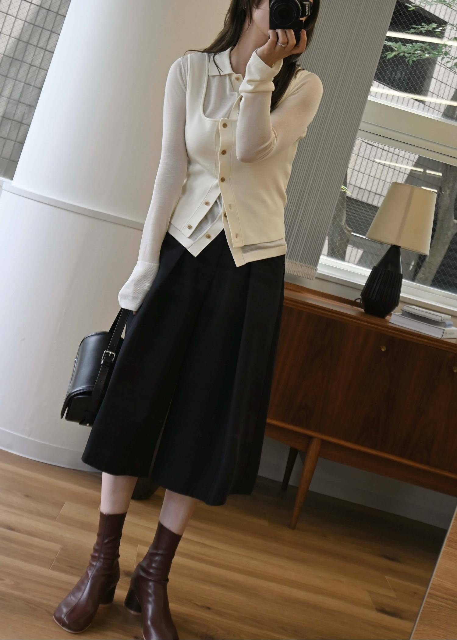 shirt collar & tank knit ensemble