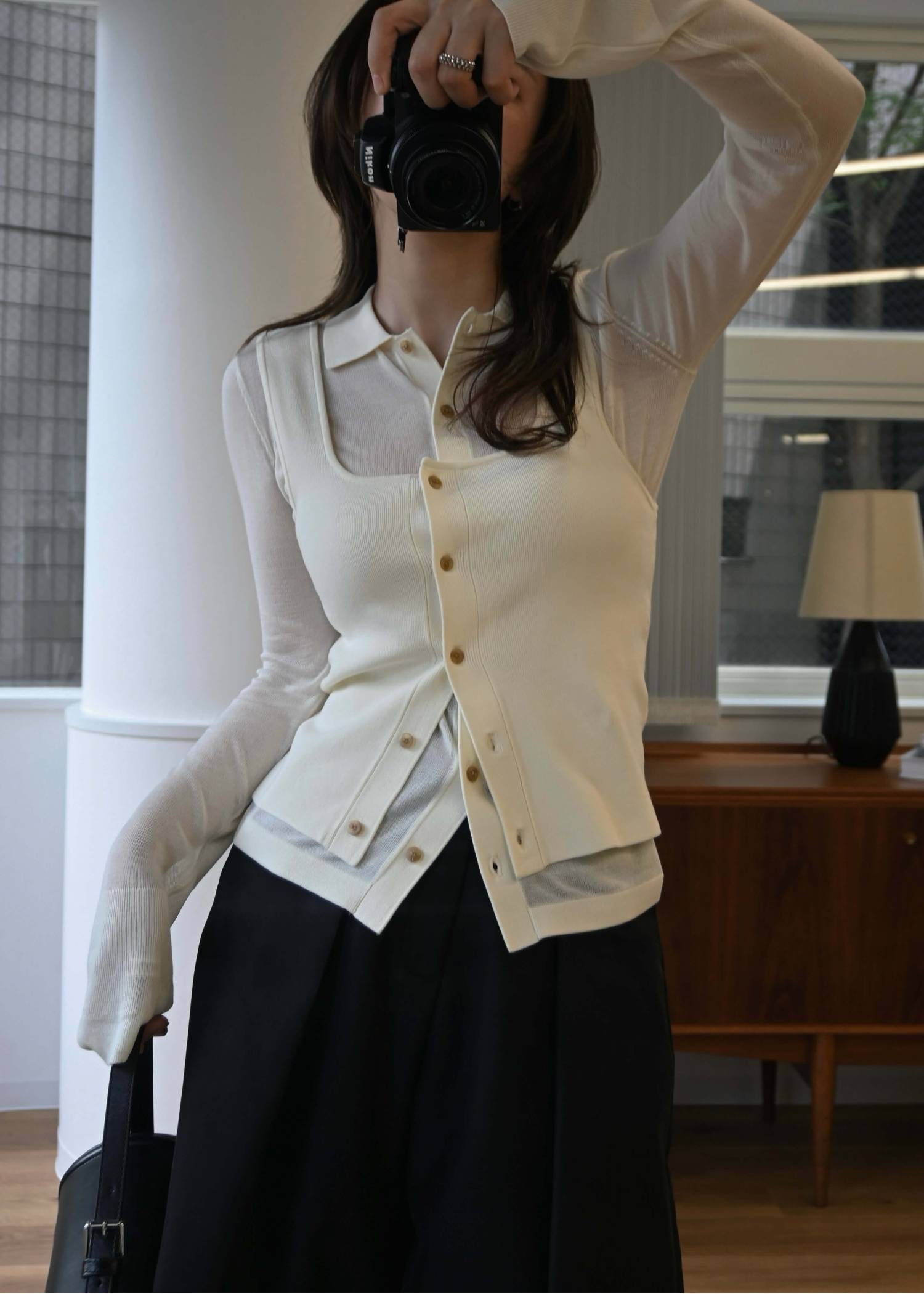 shirt collar & tank knit ensemble