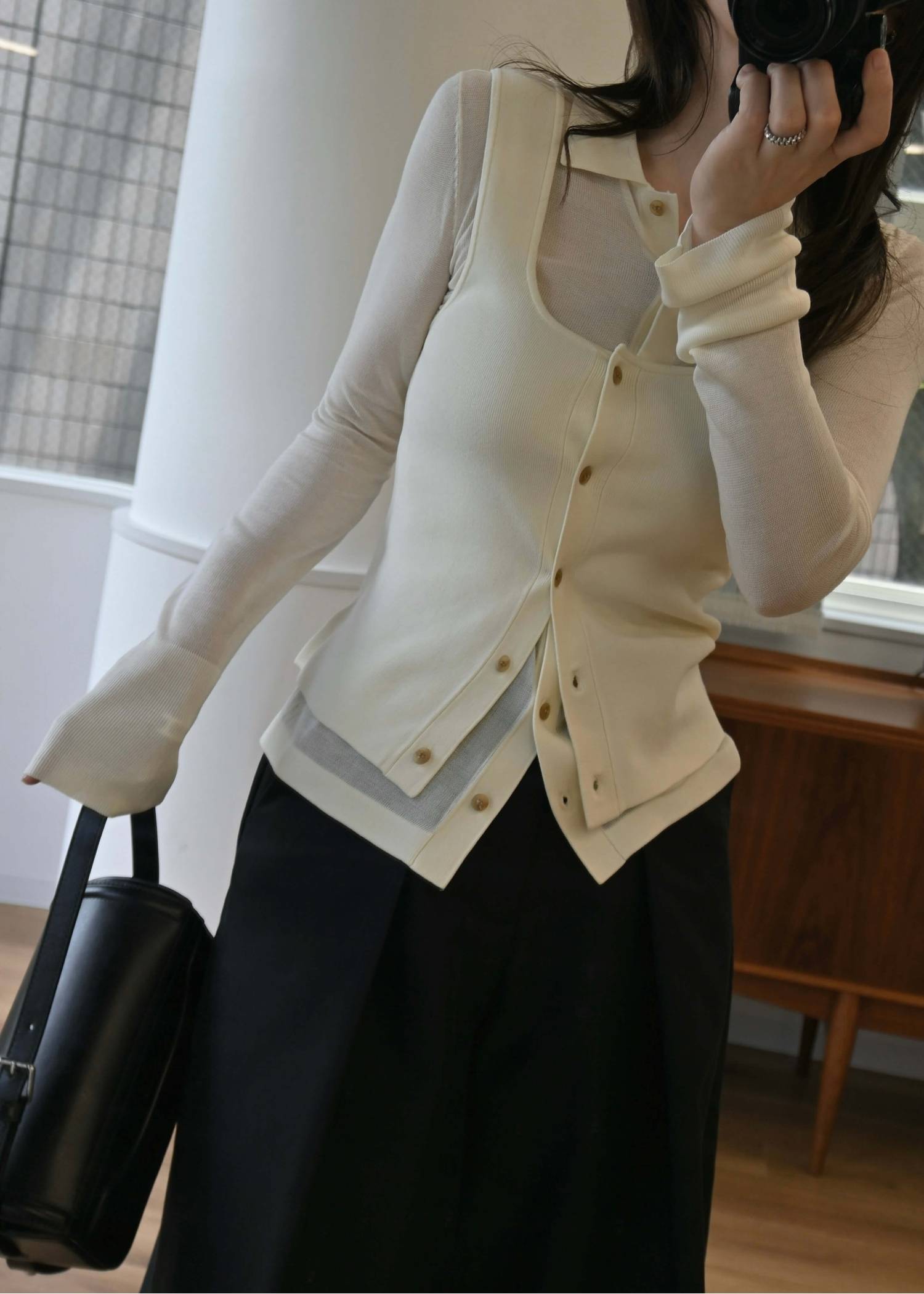 shirt collar & tank knit ensemble