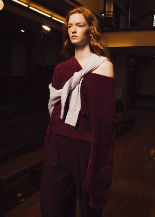 button sleeve short color knit