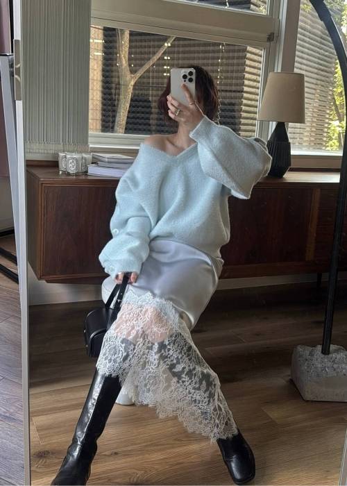 button sleeve short color knit