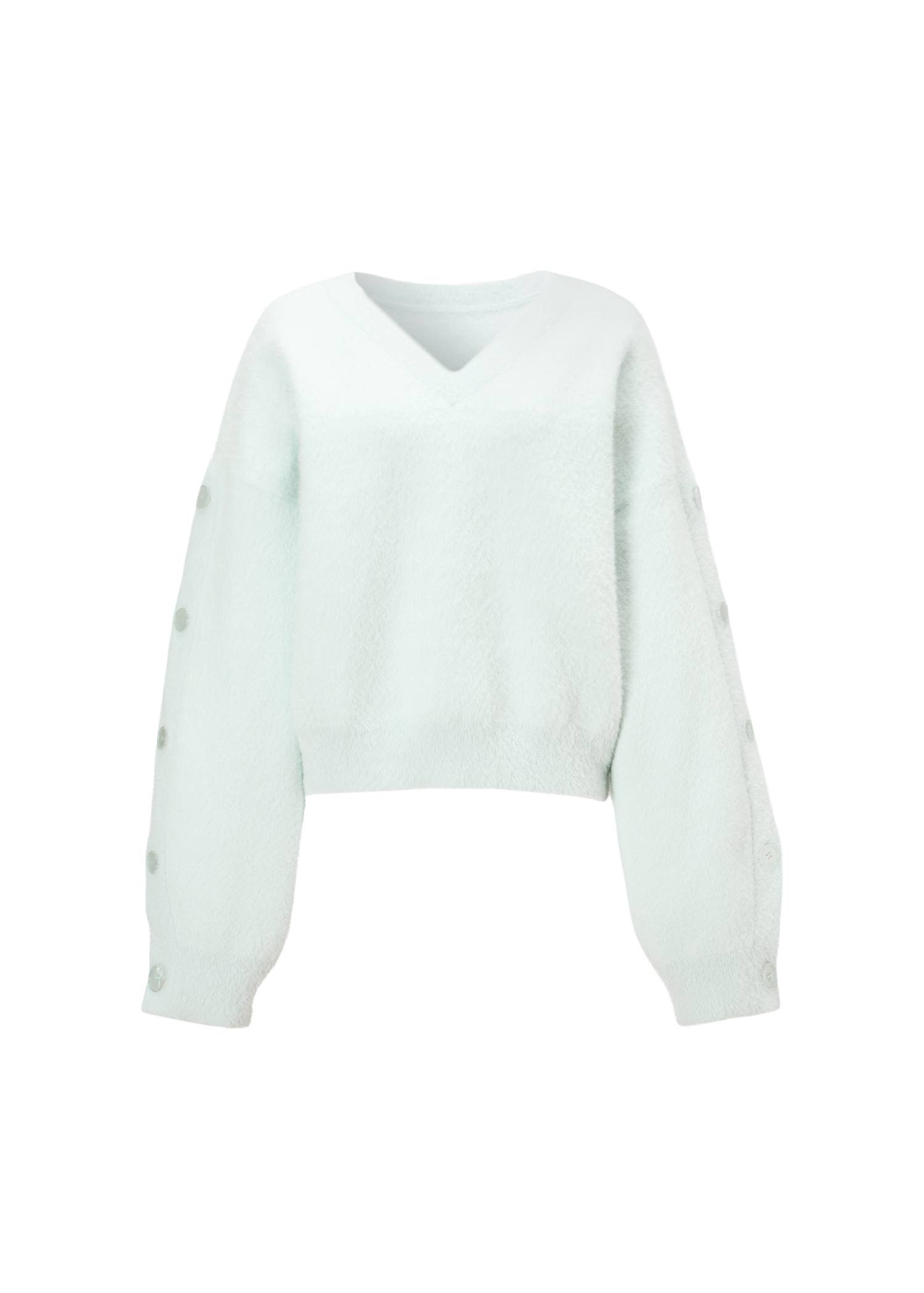 button sleeve short color knit