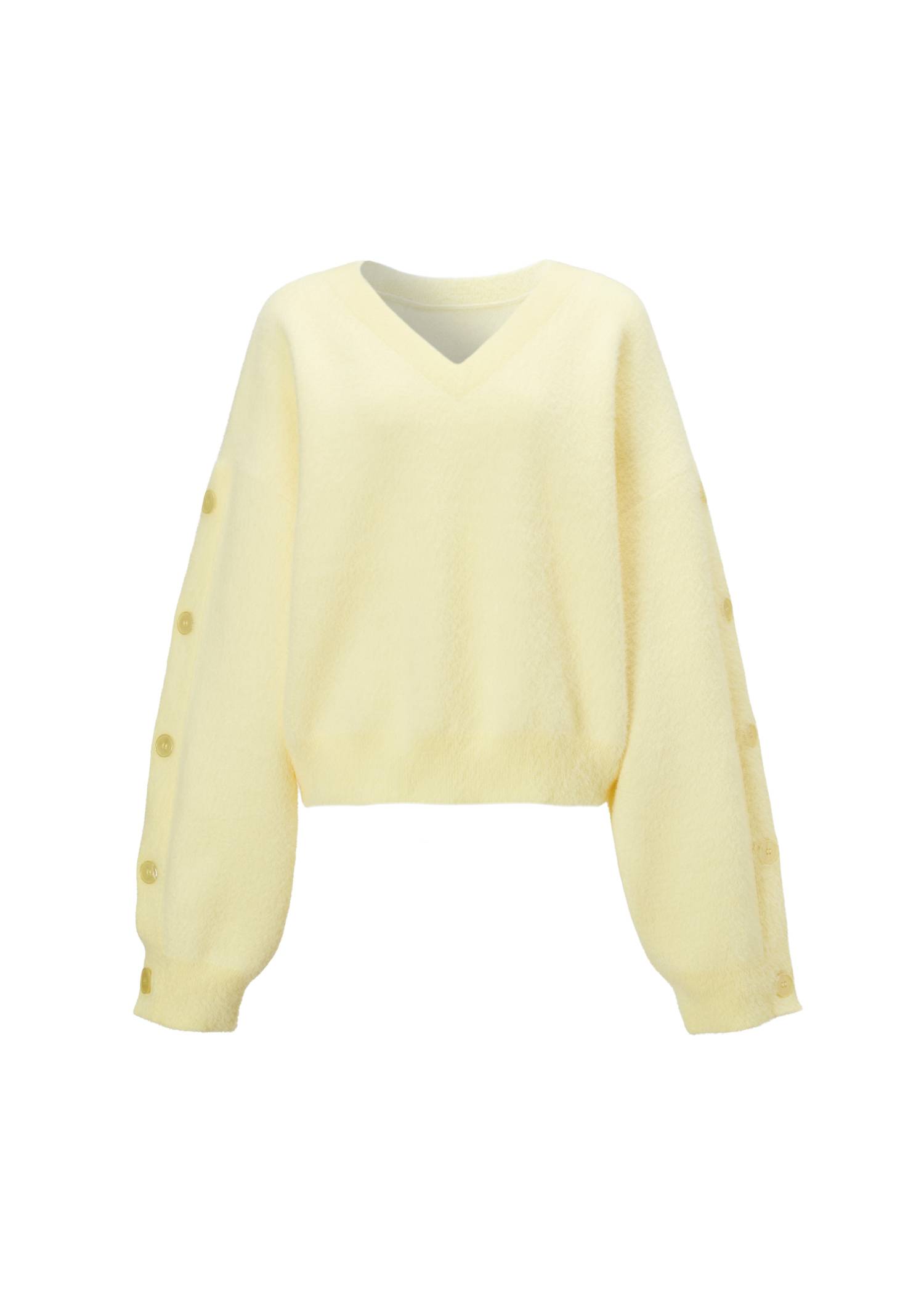 button sleeve short color knit