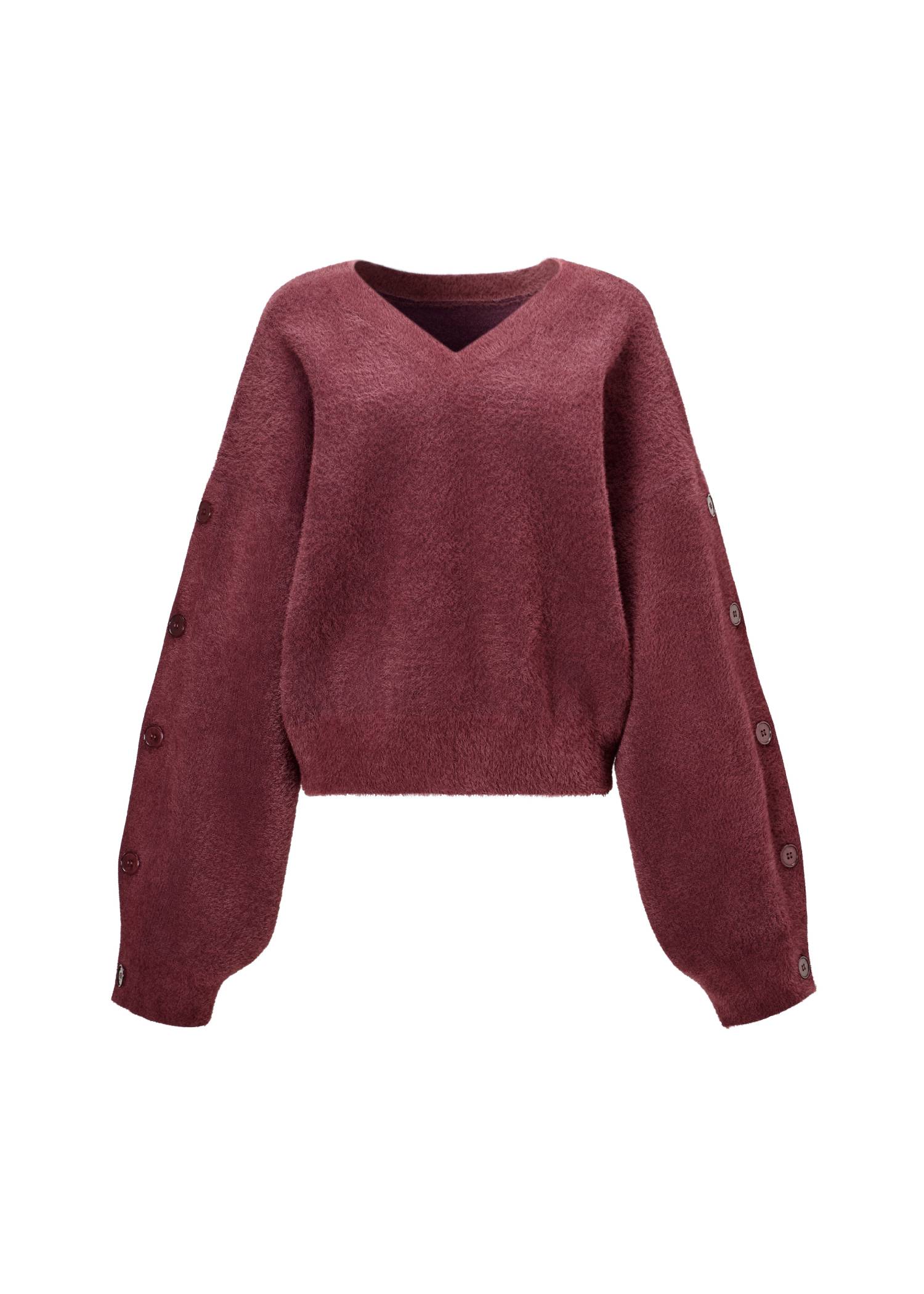 button sleeve short color knit