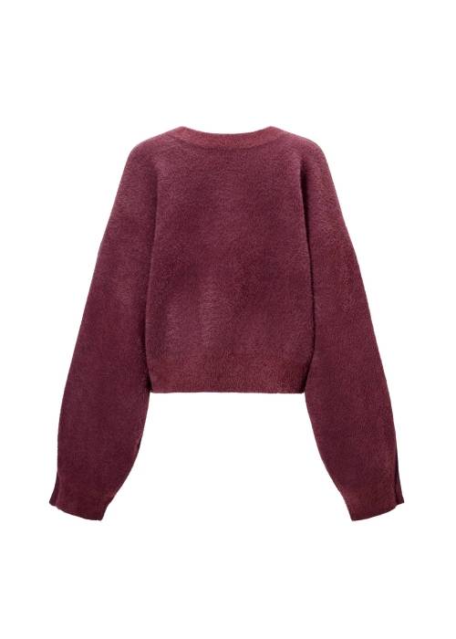 button sleeve short color knit