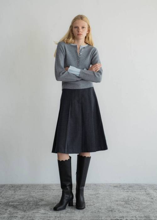 button henley effortless layered knit