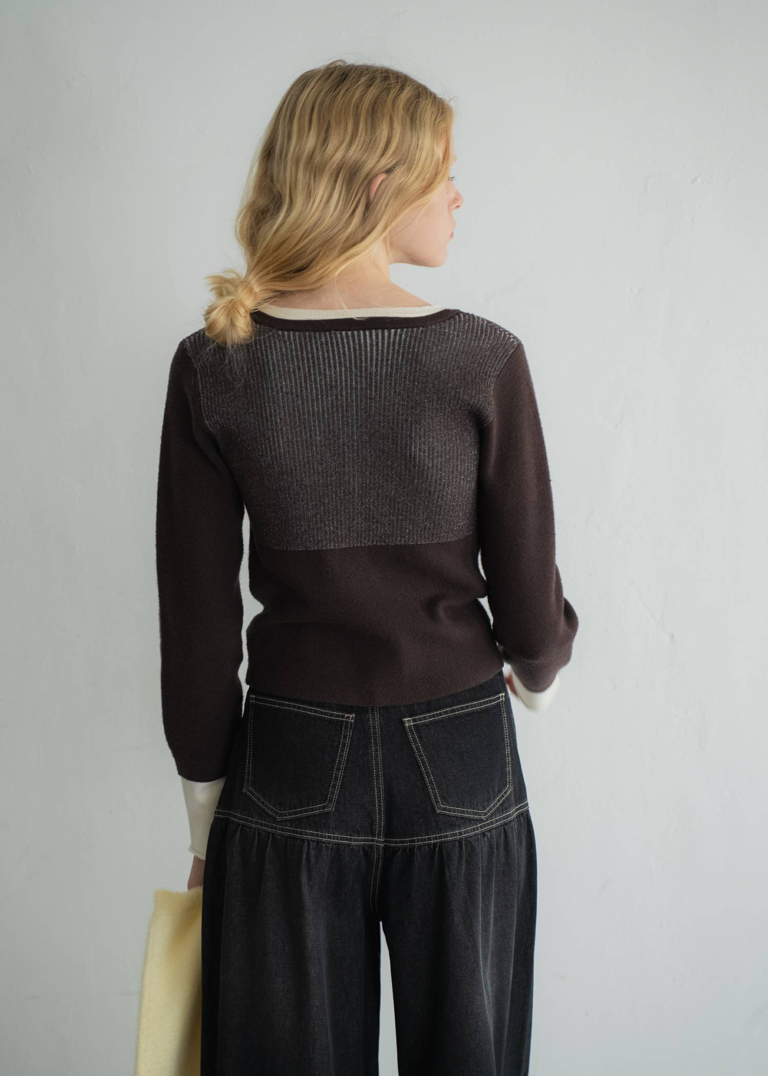 button henley effortless layered knit