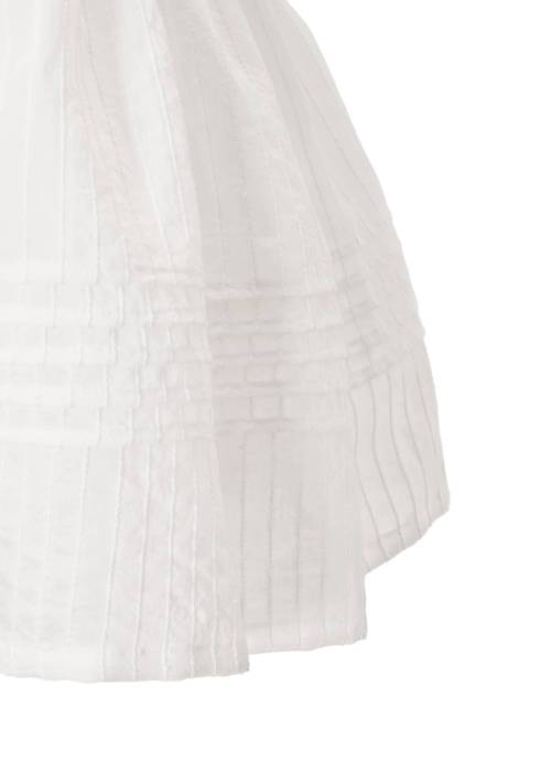 pintuck round hem stripe midi OP