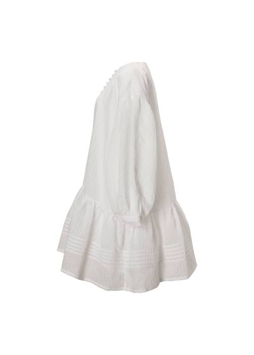 pintuck round hem stripe midi OP