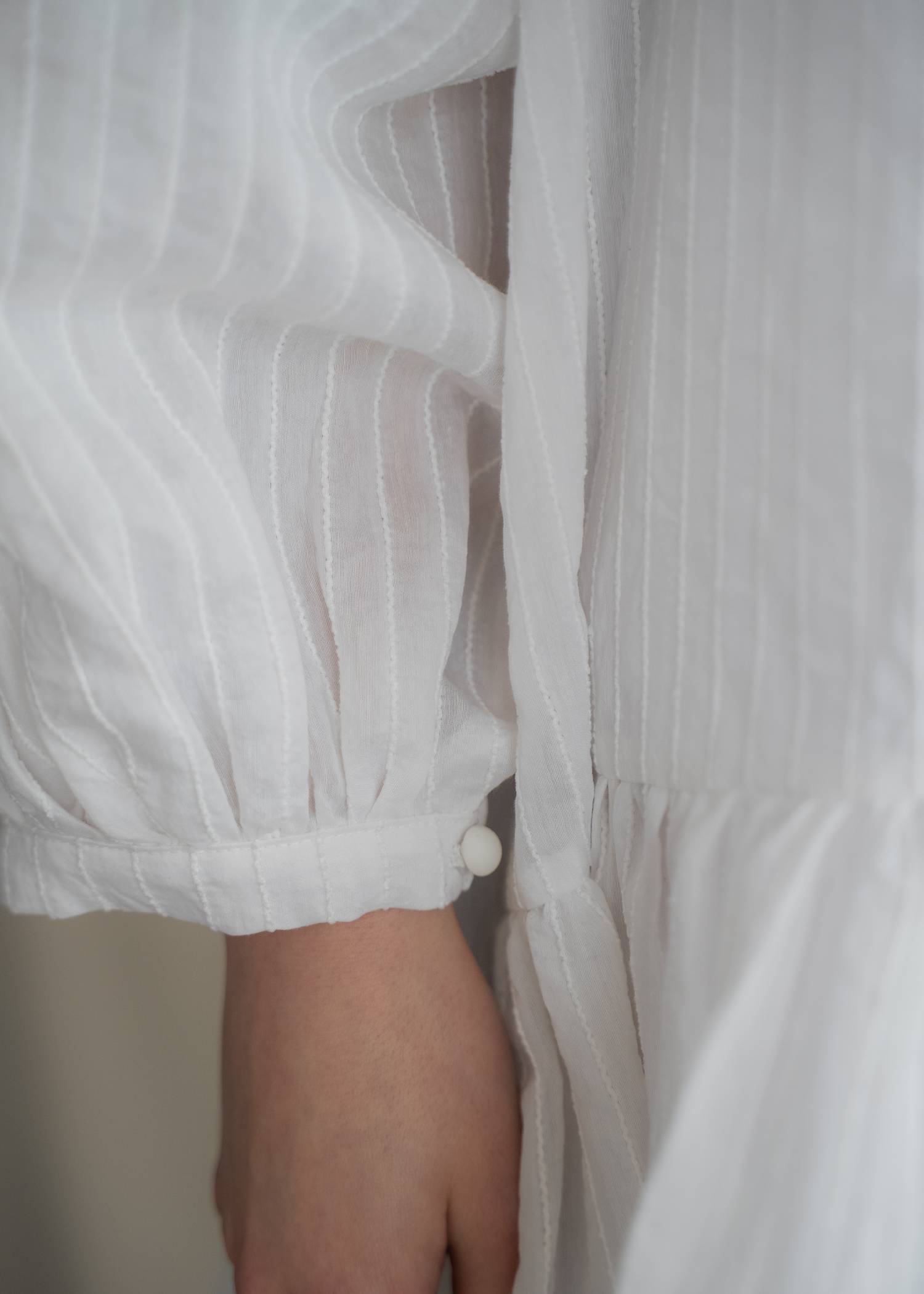 pintuck round hem stripe midi OP