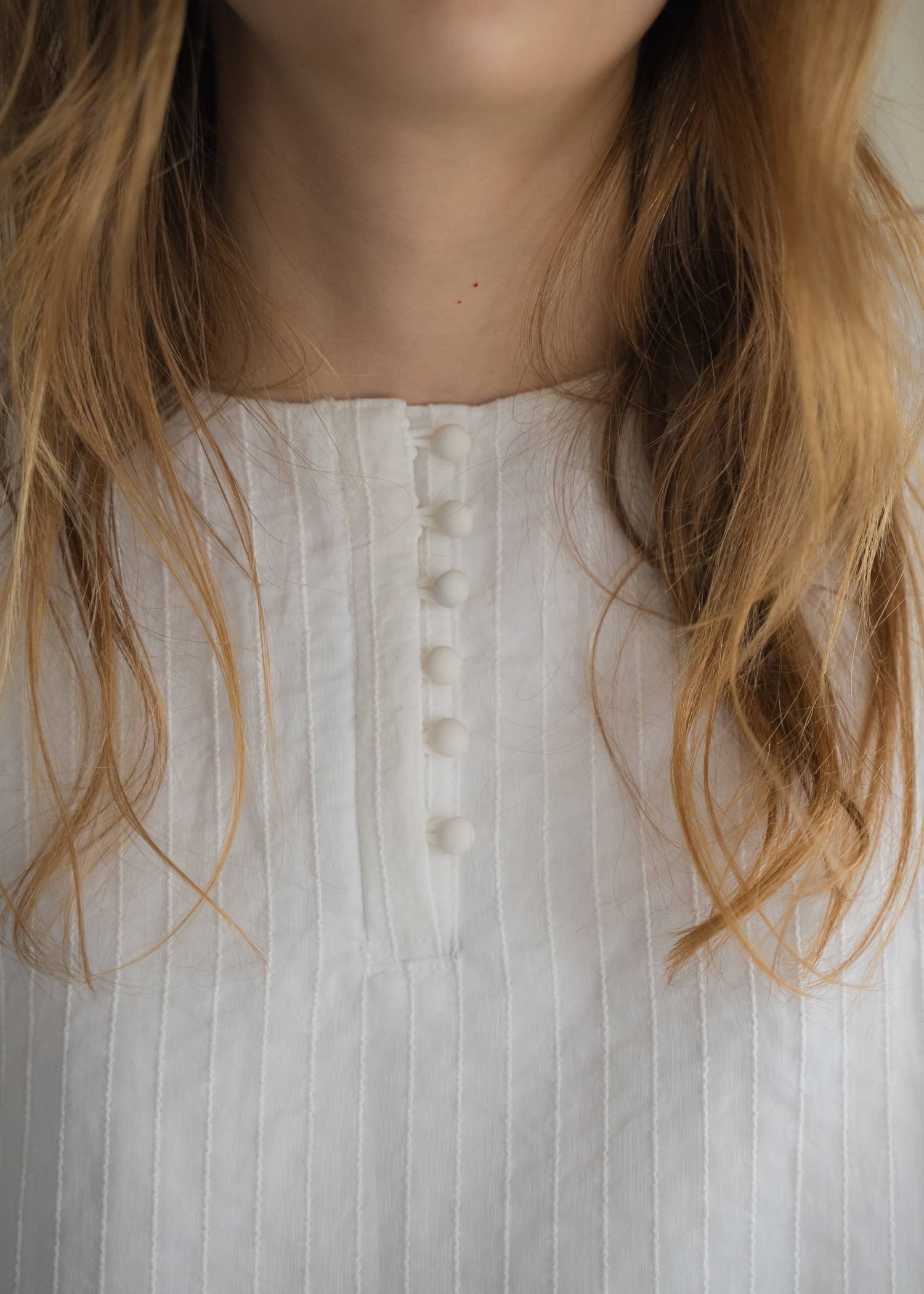 pintuck round hem stripe midi OP
