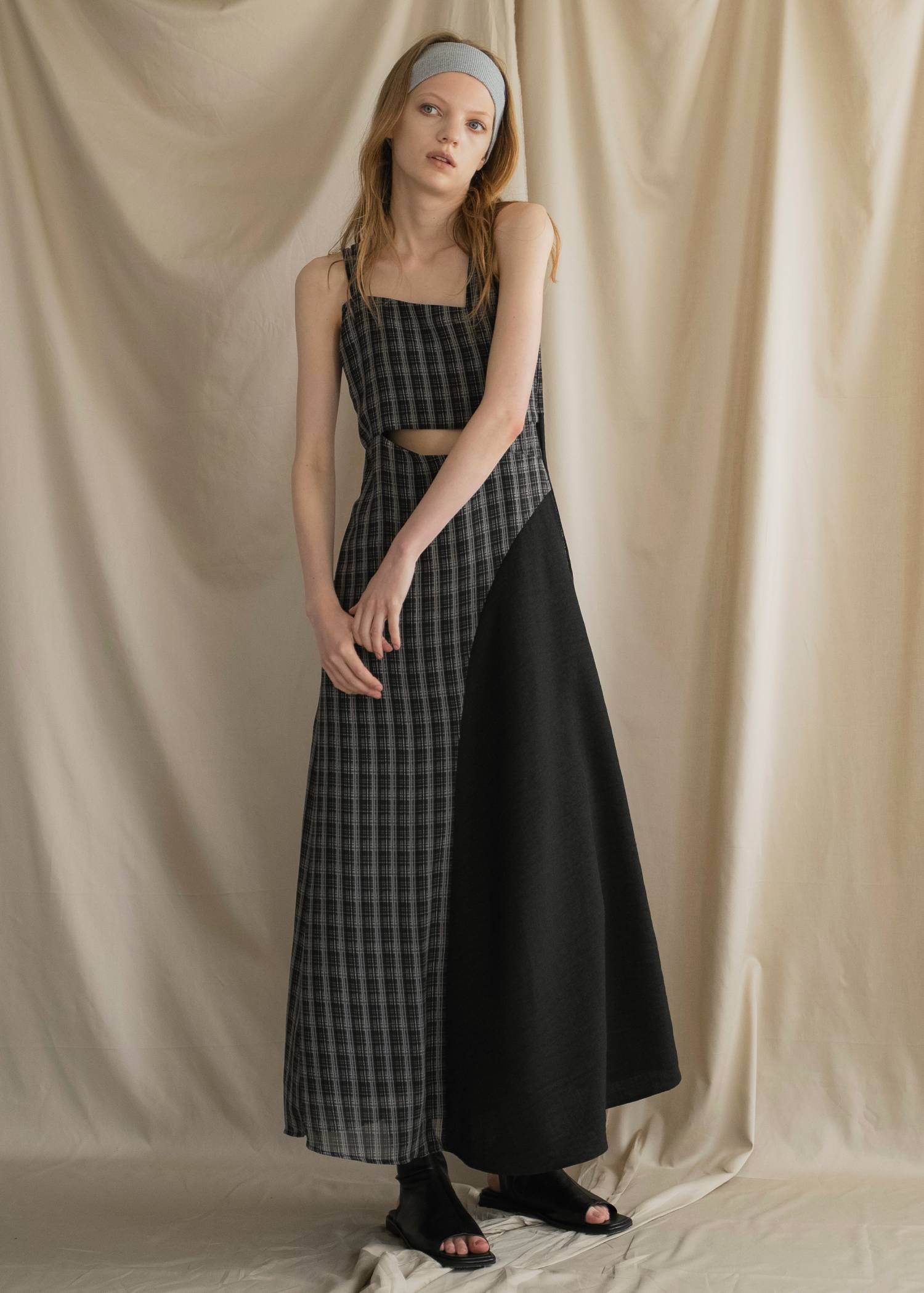 asymmetry panel waist cutout OP