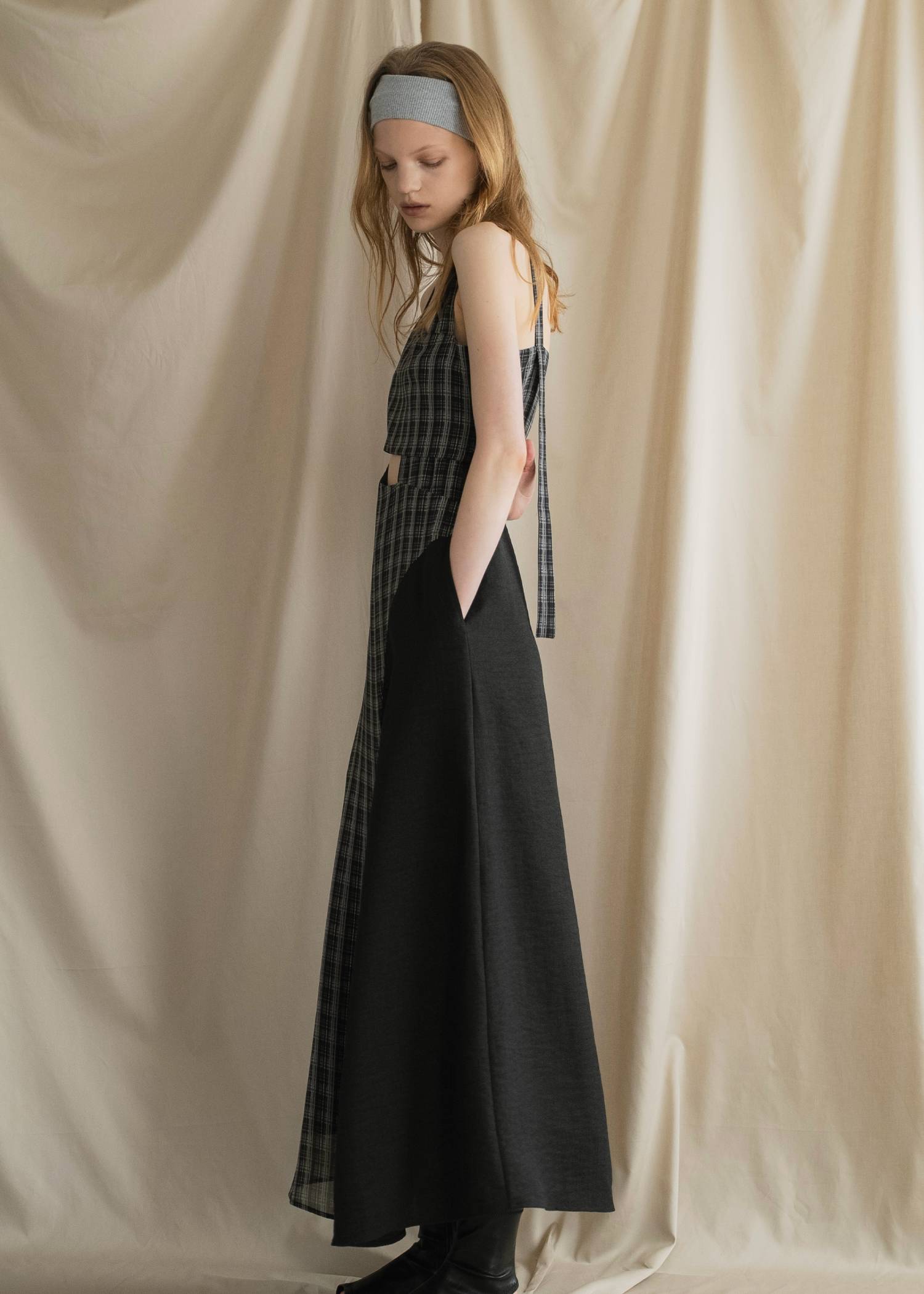 asymmetry panel waist cutout OP