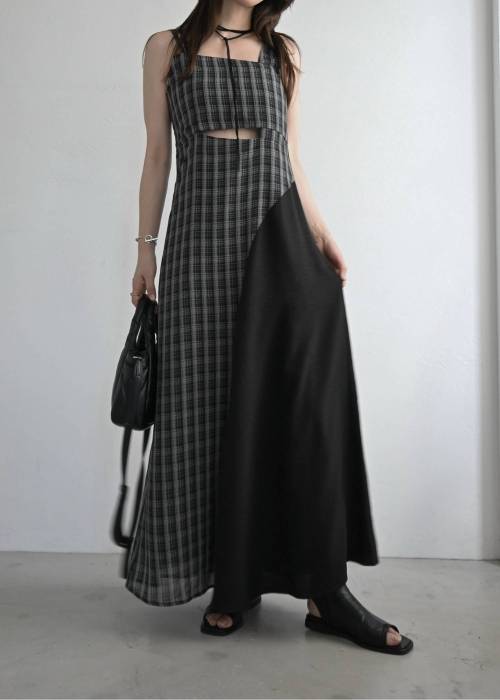 asymmetry panel waist cutout OP